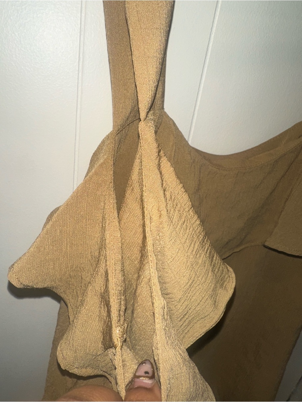 Nine West Women's Ruffle-Front Tank Top in Mustard - Picture 2 of 9